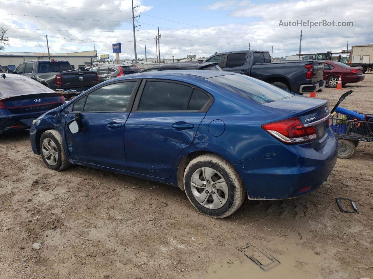 2013 Honda Civic Lx Blue vin: 19XFB2F58DE014518