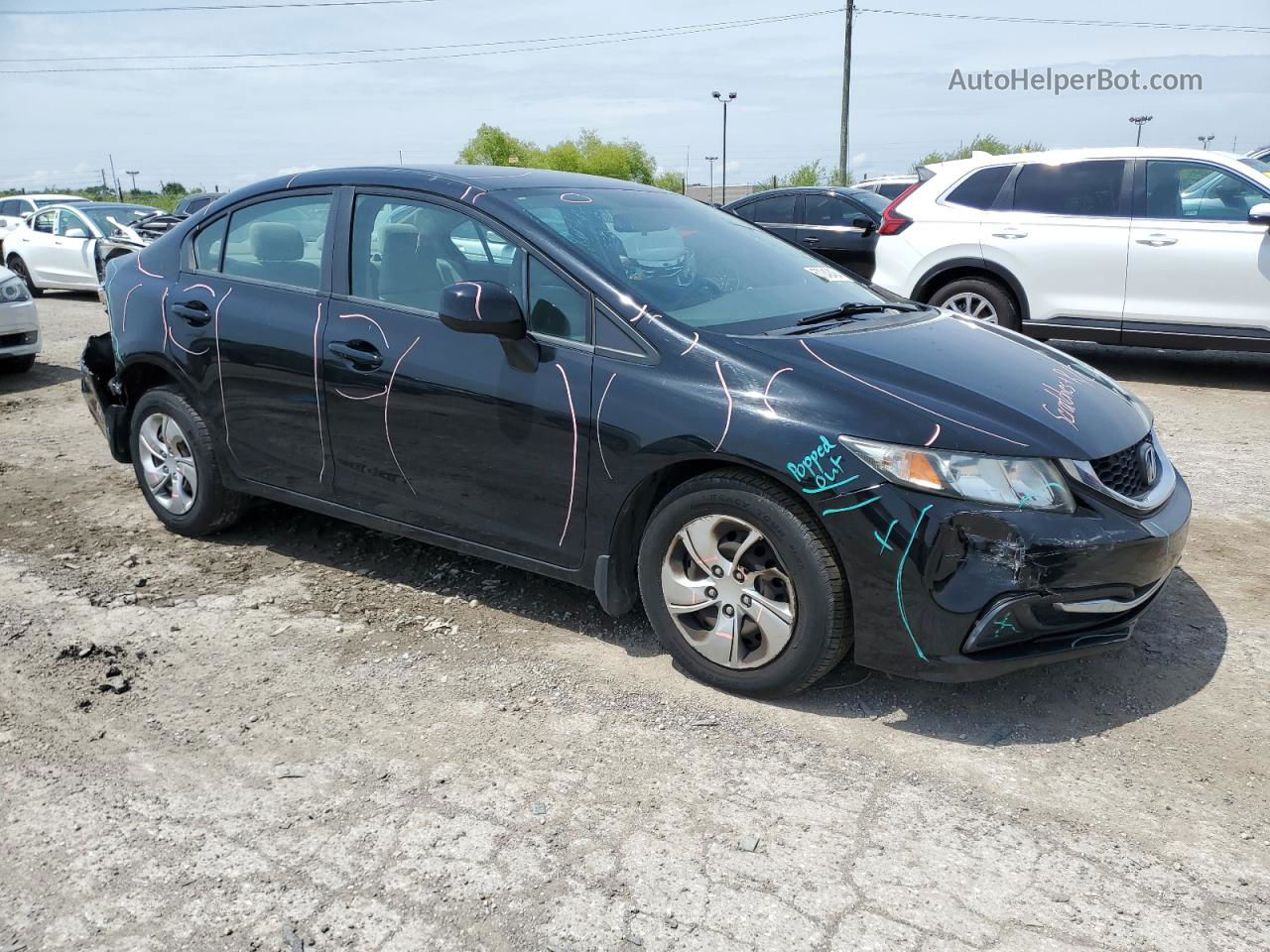 2013 Honda Civic Lx Black vin: 19XFB2F58DE086707