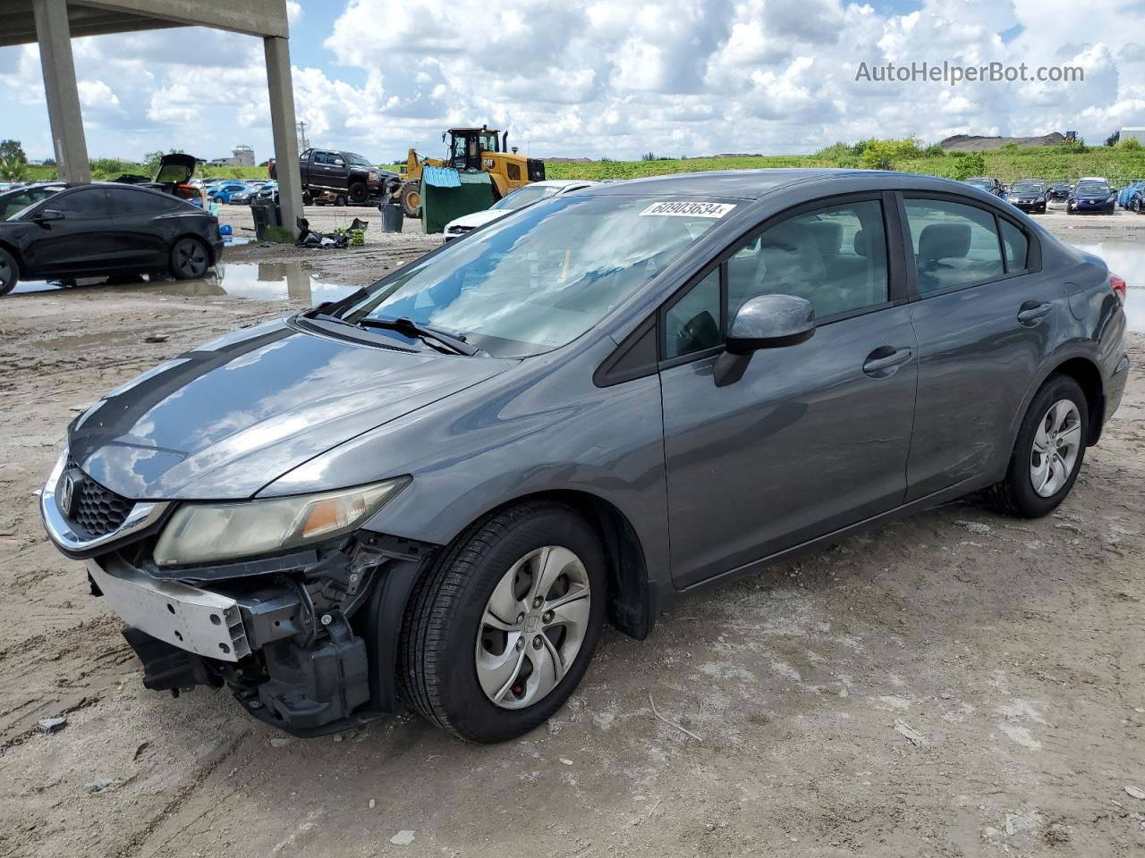 2013 Honda Civic Lx Gray vin: 19XFB2F58DE096590