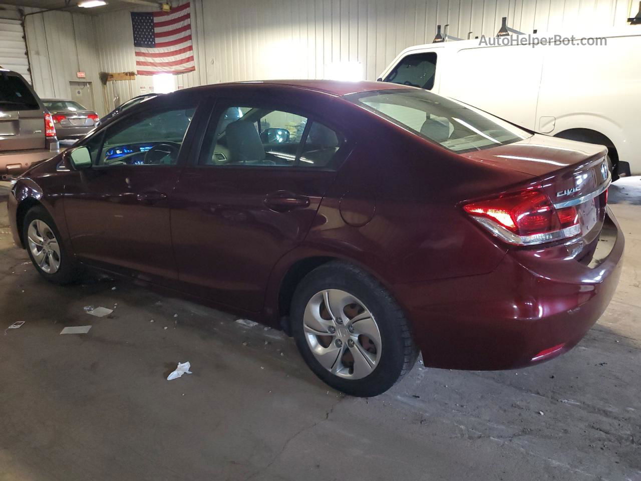 2014 Honda Civic Lx Red vin: 19XFB2F58EE008834