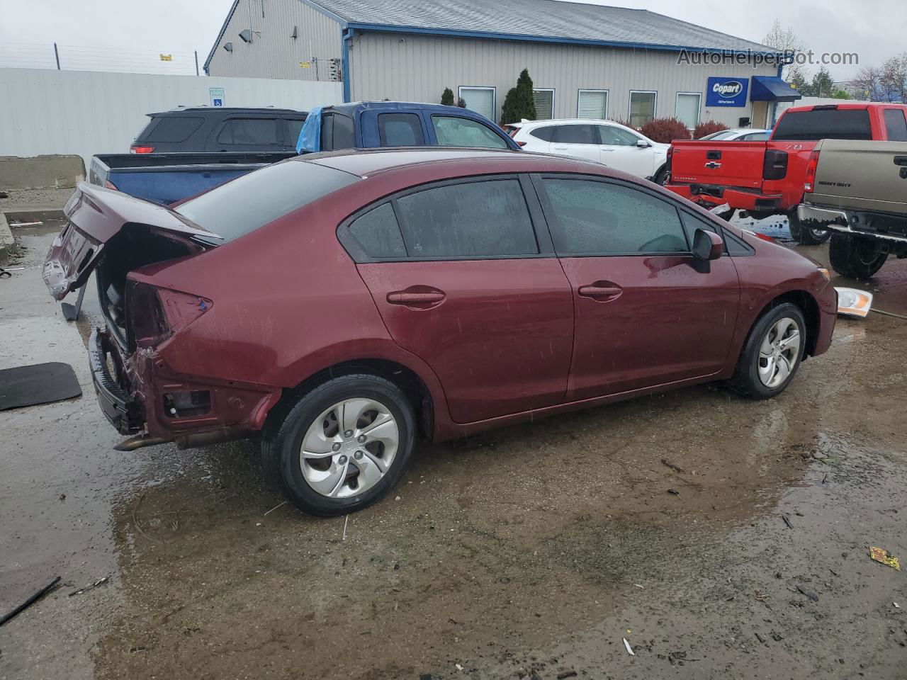 2014 Honda Civic Lx Burgundy vin: 19XFB2F58EE023785