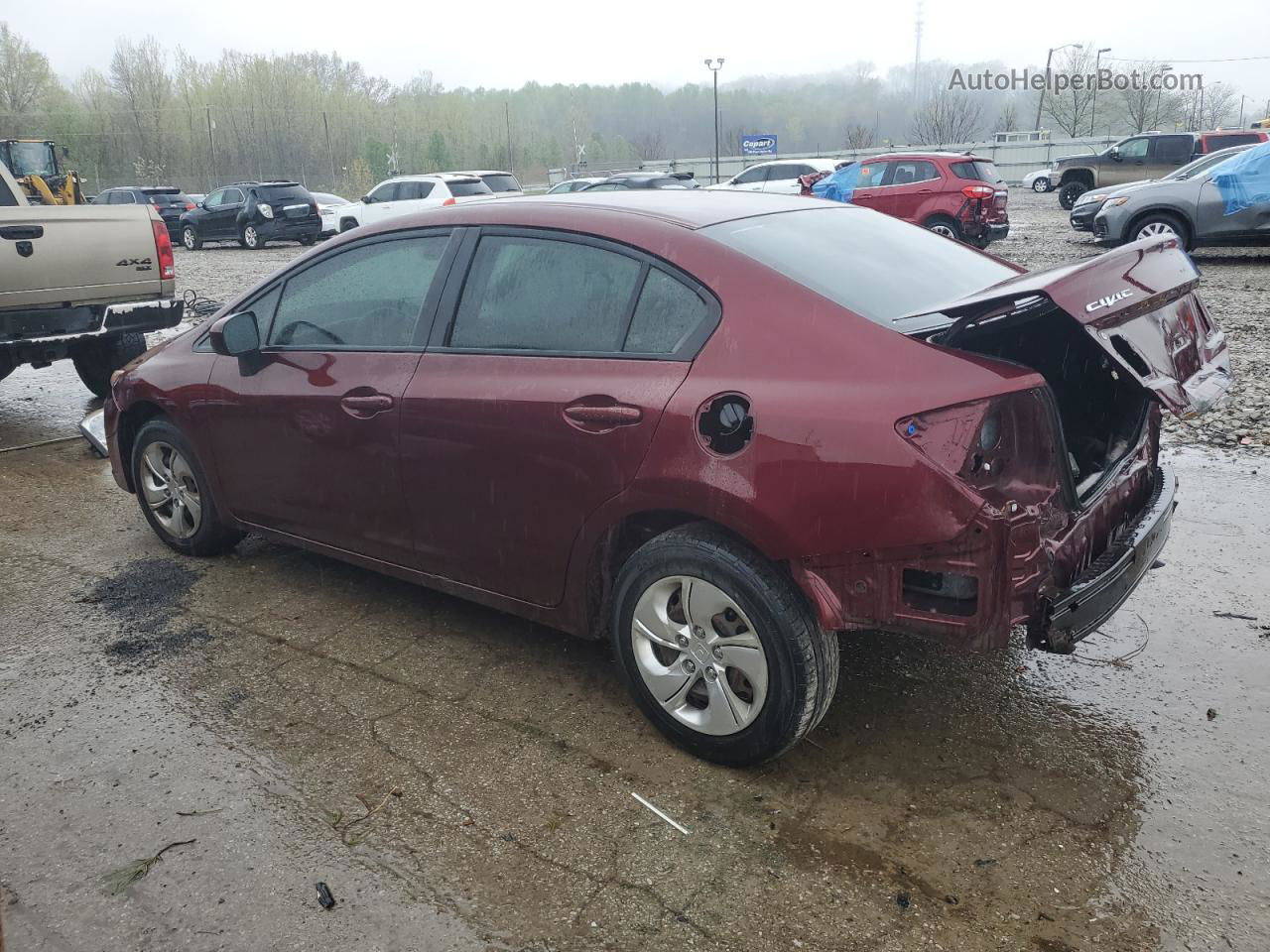 2014 Honda Civic Lx Burgundy vin: 19XFB2F58EE023785