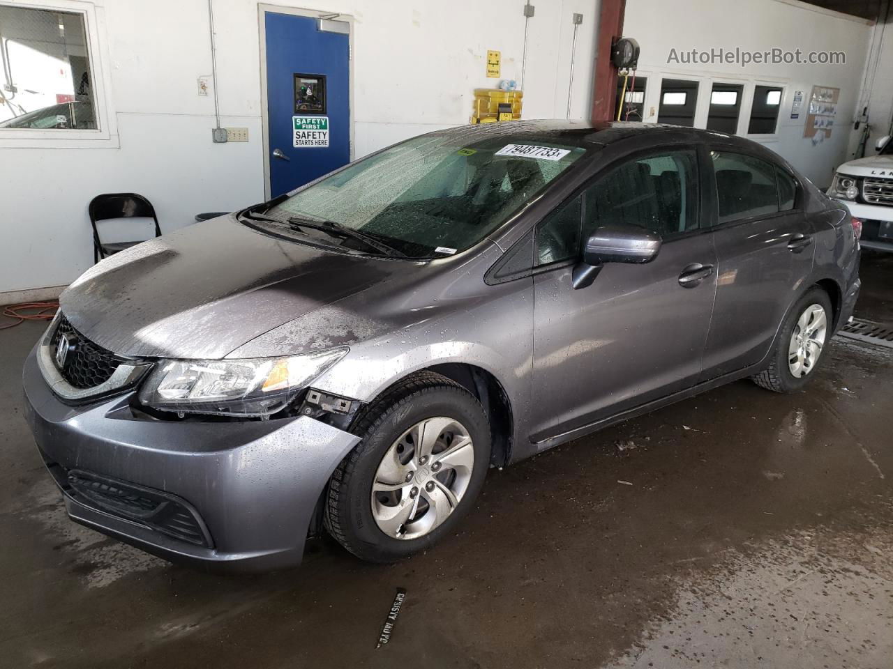 2014 Honda Civic Lx Gray vin: 19XFB2F58EE028081