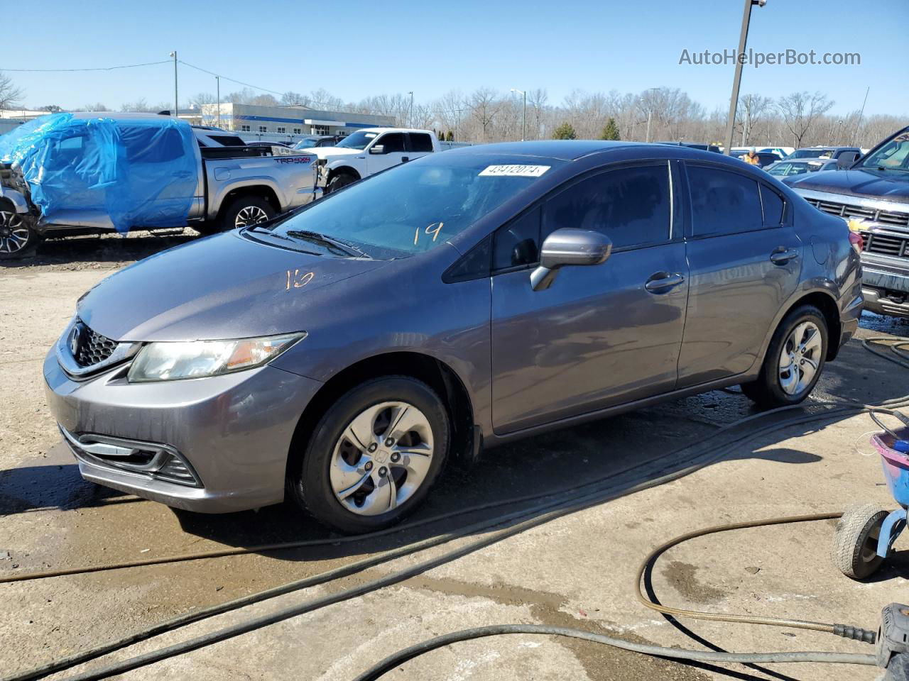 2014 Honda Civic Lx Silver vin: 19XFB2F58EE029926