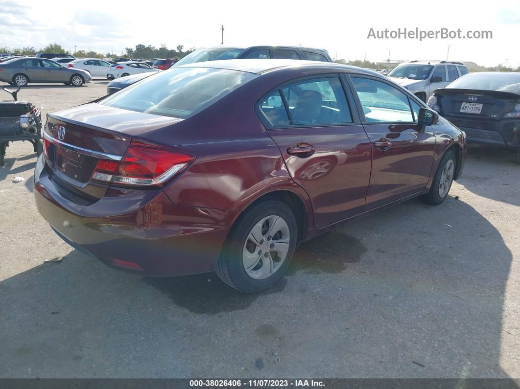 2014 Honda Civic Lx Maroon vin: 19XFB2F58EE061324