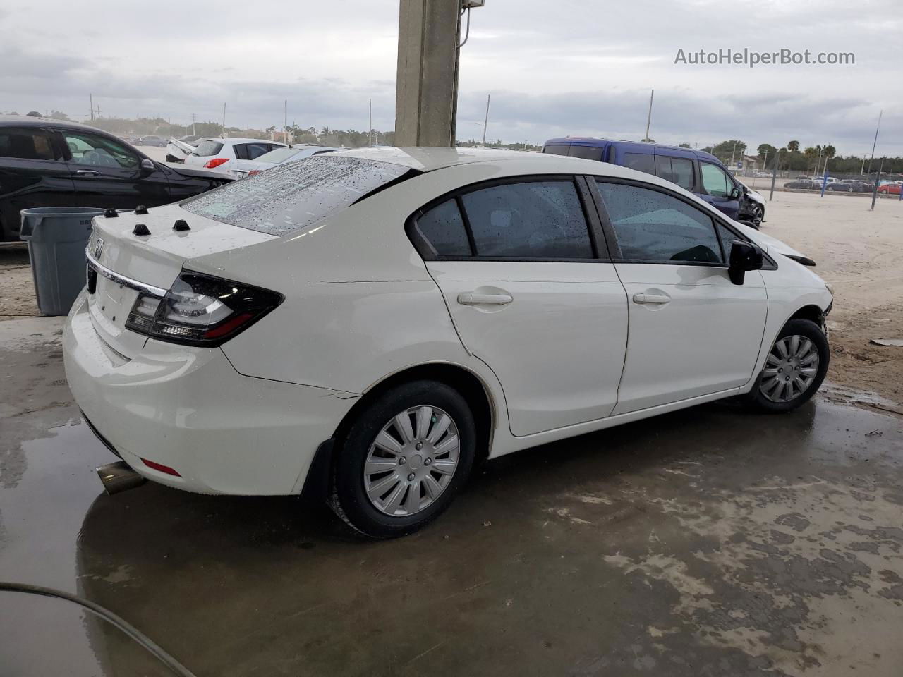 2014 Honda Civic Lx White vin: 19XFB2F58EE062764