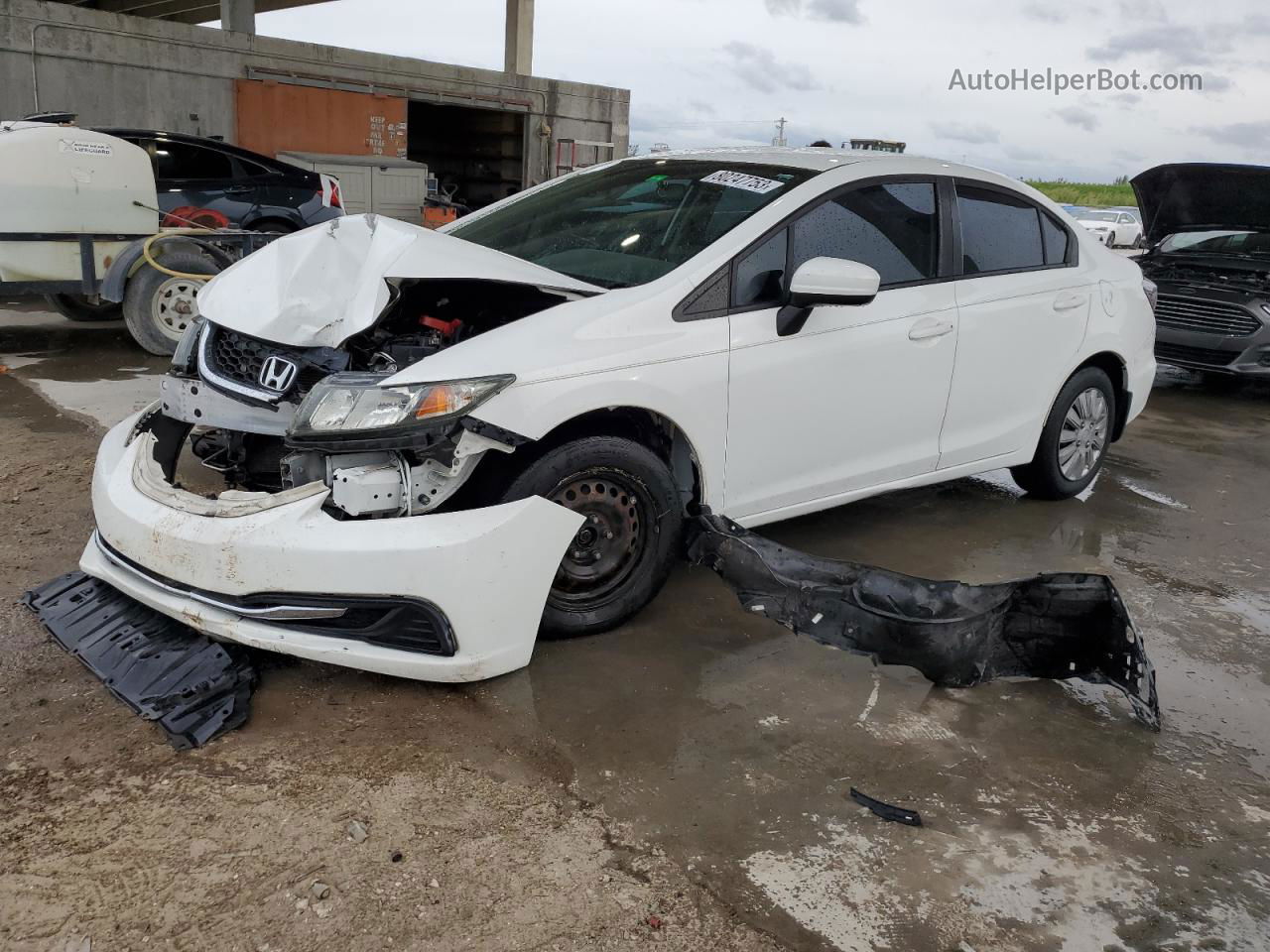 2014 Honda Civic Lx White vin: 19XFB2F58EE062764