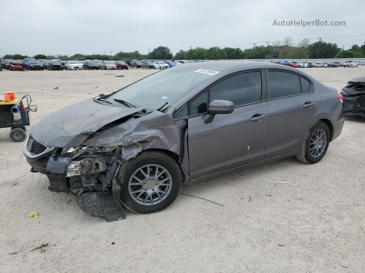 2014 Honda Civic Lx Gray vin: 19XFB2F58EE076647