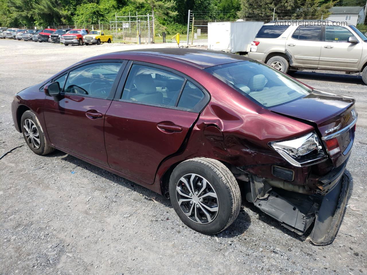 2014 Honda Civic Lx Burgundy vin: 19XFB2F58EE249129