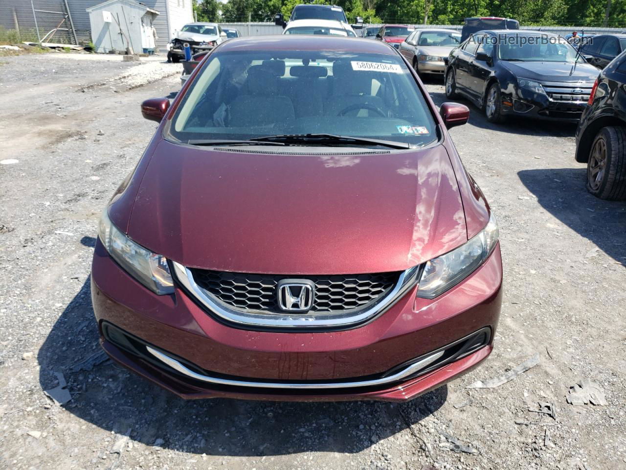 2014 Honda Civic Lx Burgundy vin: 19XFB2F58EE249129