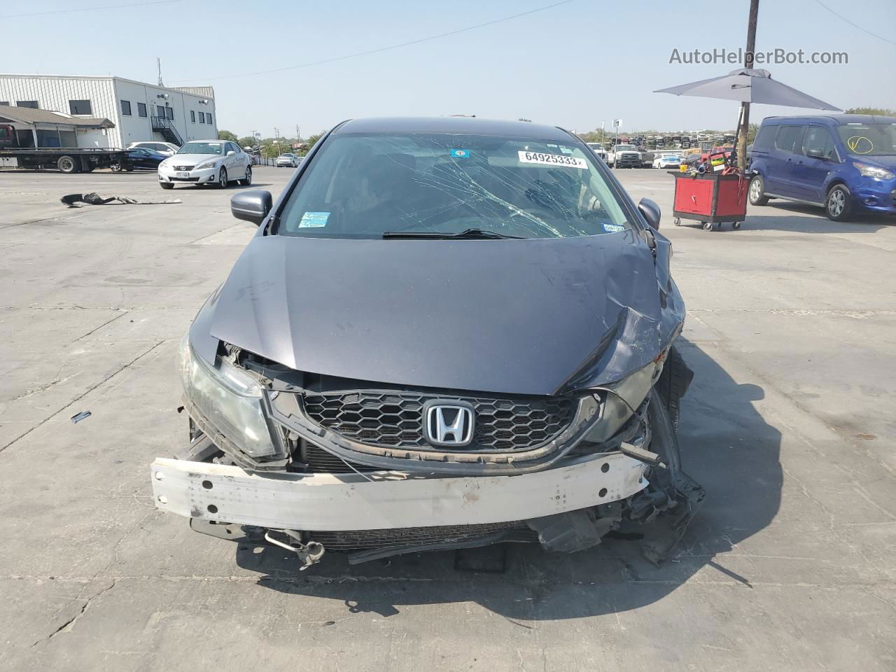 2015 Honda Civic Lx Gray vin: 19XFB2F58FE005191