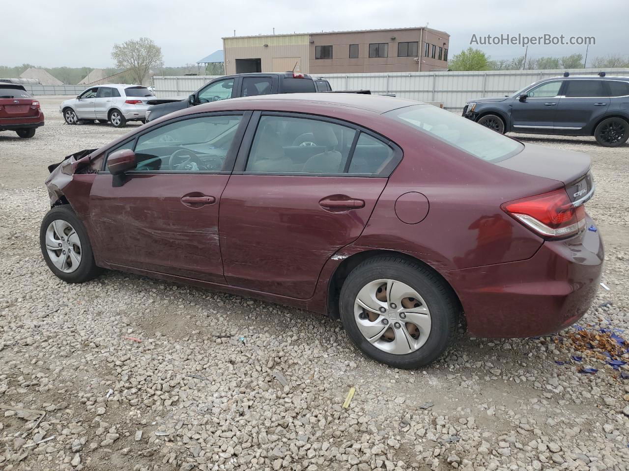 2015 Honda Civic Lx Burgundy vin: 19XFB2F58FE110829