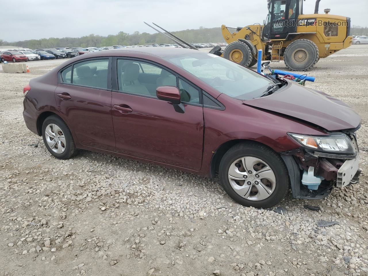 2015 Honda Civic Lx Burgundy vin: 19XFB2F58FE110829