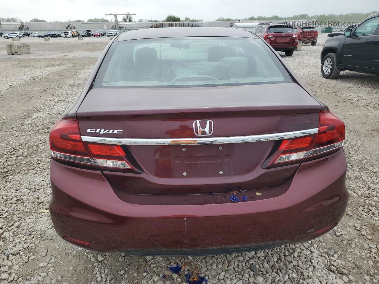 2015 Honda Civic Lx Burgundy vin: 19XFB2F58FE110829