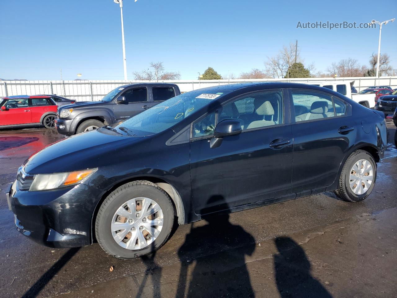 2012 Honda Civic Lx Black vin: 19XFB2F59CE066898