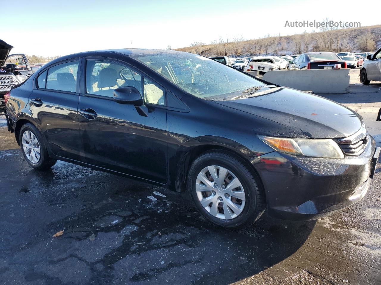 2012 Honda Civic Lx Black vin: 19XFB2F59CE066898