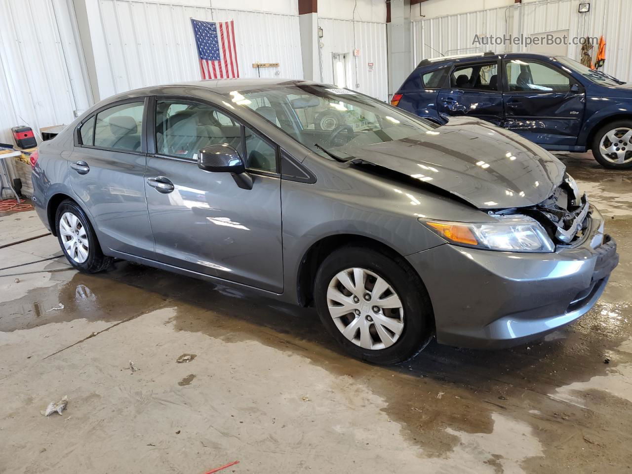 2012 Honda Civic Lx Gray vin: 19XFB2F59CE080784