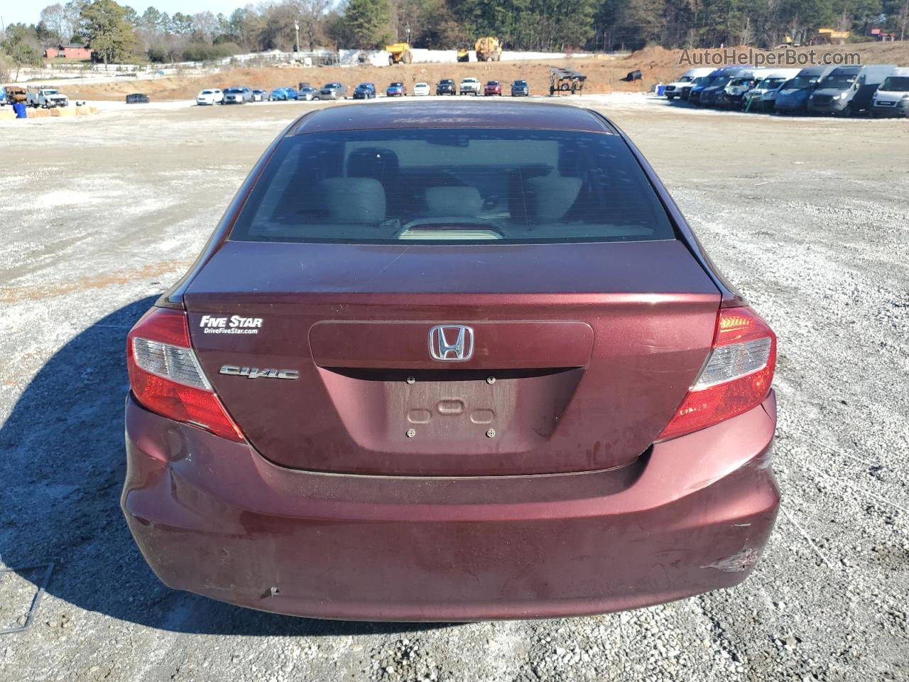 2012 Honda Civic Lx Burgundy vin: 19XFB2F59CE083751