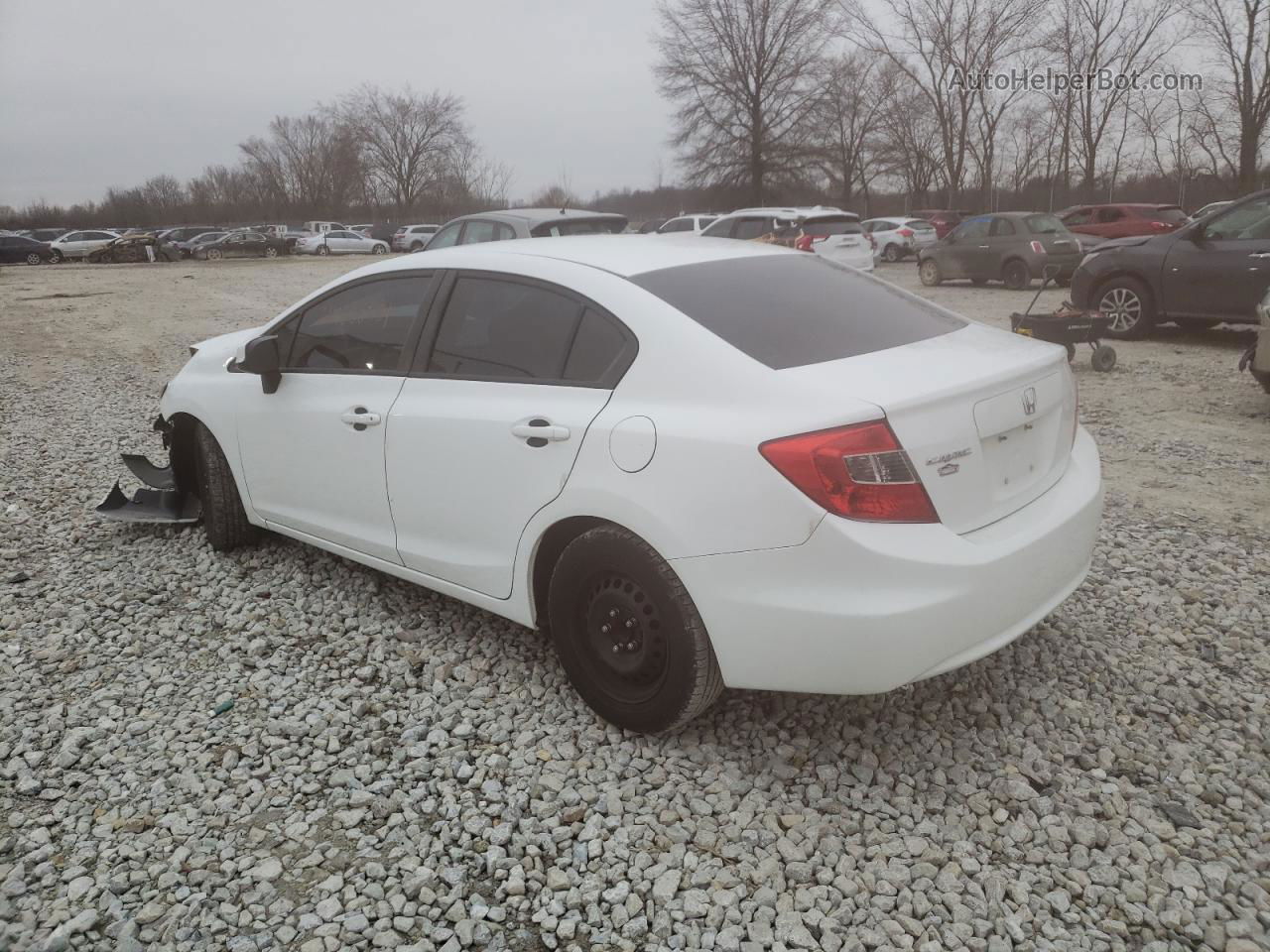 2012 Honda Civic Lx White vin: 19XFB2F59CE093129