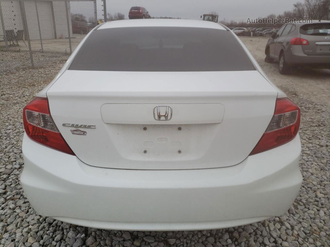 2012 Honda Civic Lx White vin: 19XFB2F59CE093129