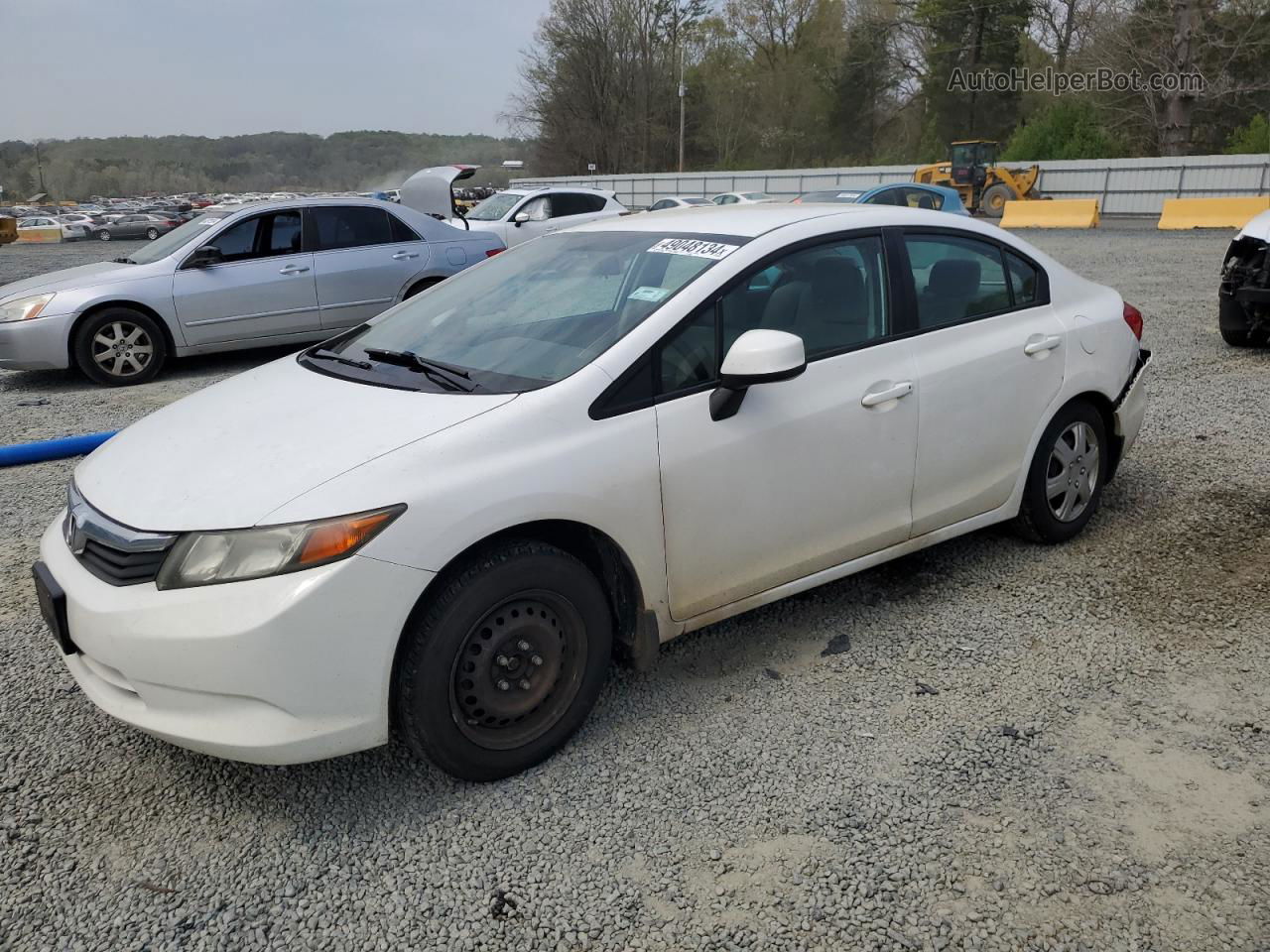 2012 Honda Civic Lx White vin: 19XFB2F59CE101052