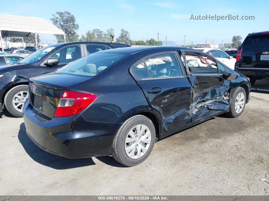 2012 Honda Civic Lx Black vin: 19XFB2F59CE309898