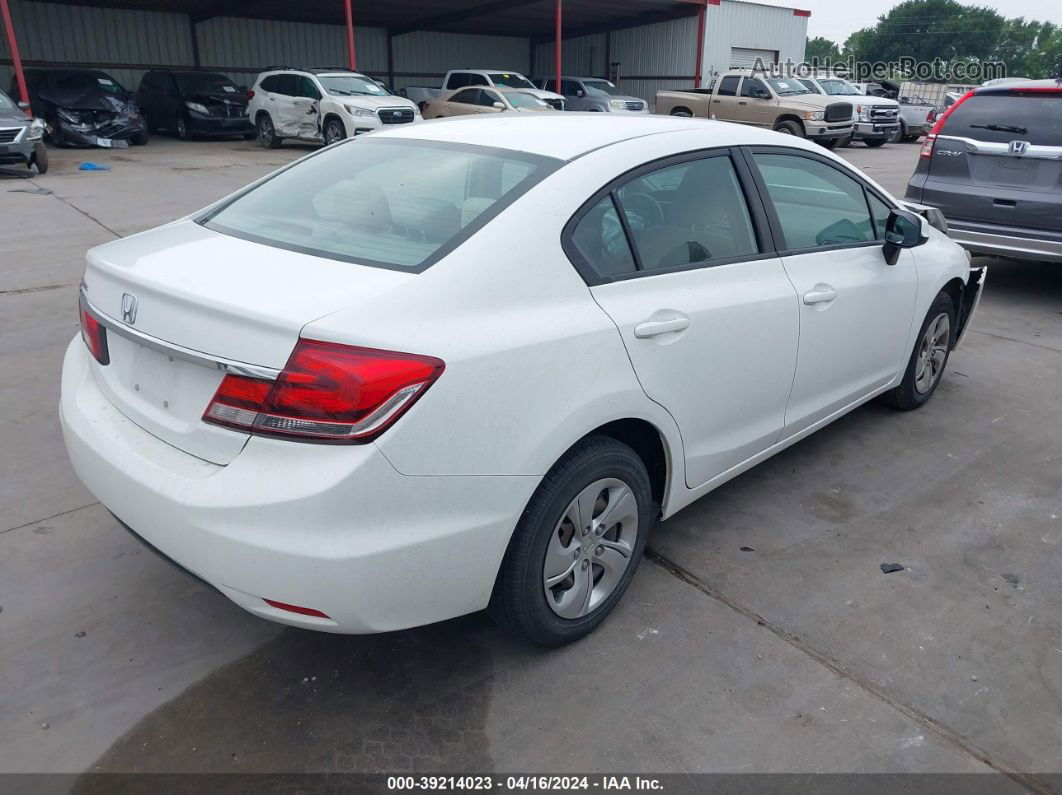 2013 Honda Civic Lx White vin: 19XFB2F59DE044689