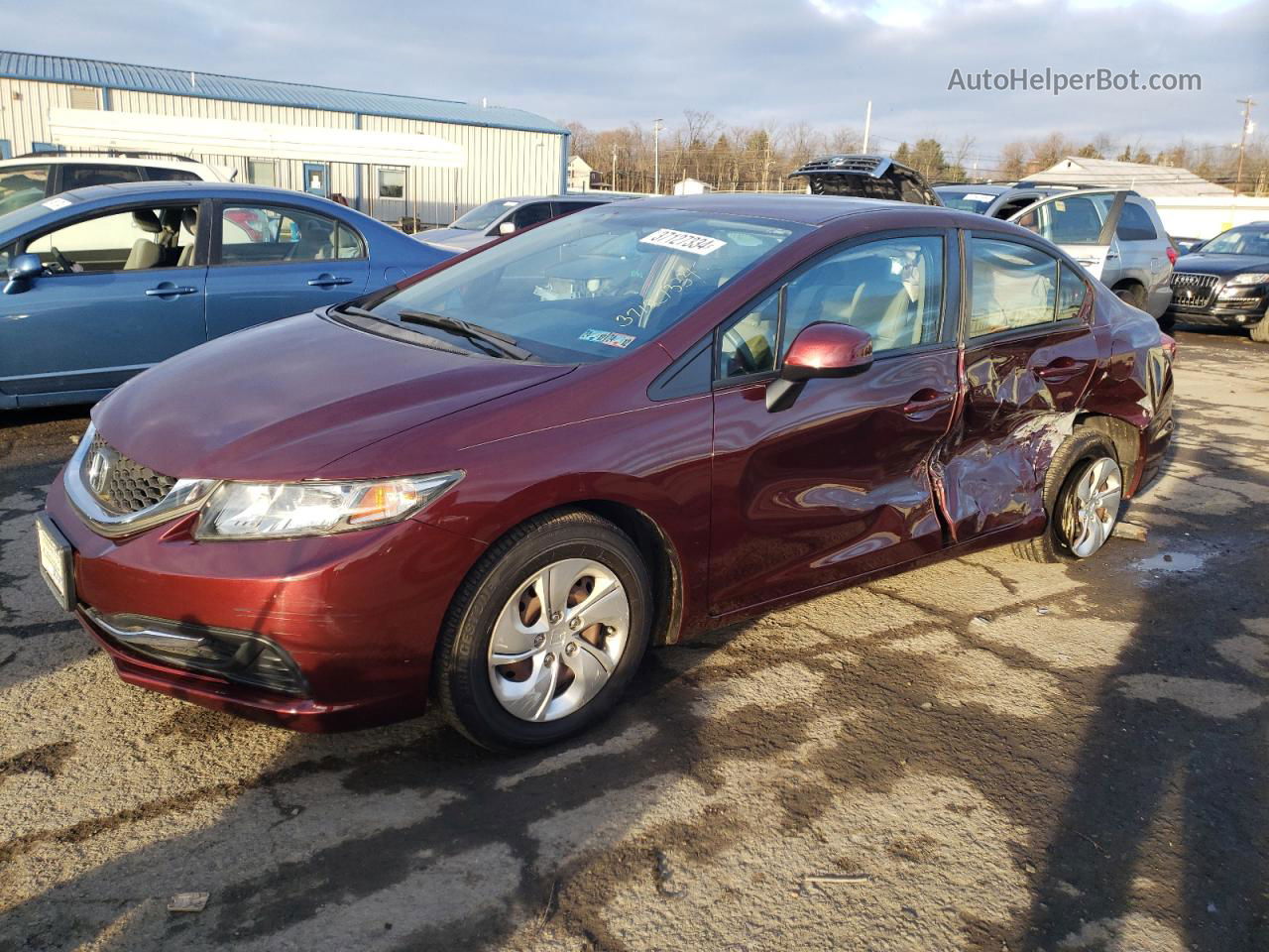 2013 Honda Civic Lx Темно-бордовый vin: 19XFB2F59DE257156