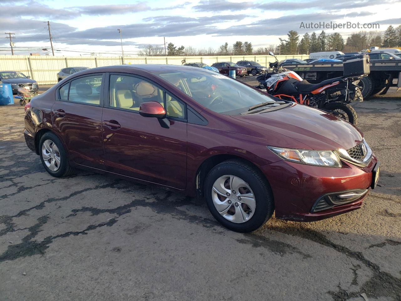 2013 Honda Civic Lx Темно-бордовый vin: 19XFB2F59DE257156