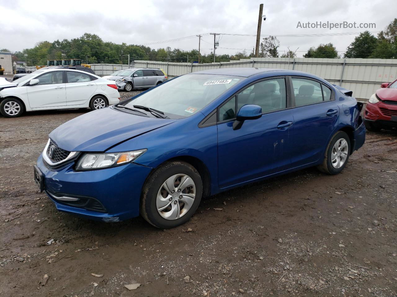 2013 Honda Civic Lx Синий vin: 19XFB2F59DE273745