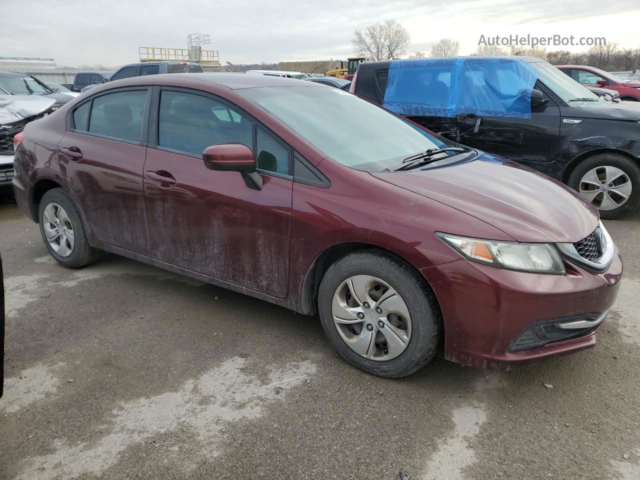 2014 Honda Civic Lx Темно-бордовый vin: 19XFB2F59EE022791