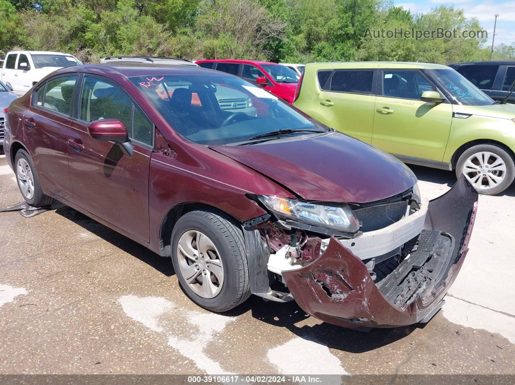 2014 Honda Civic Lx Burgundy vin: 19XFB2F59EE039977