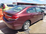 2014 Honda Civic Lx Burgundy vin: 19XFB2F59EE039977