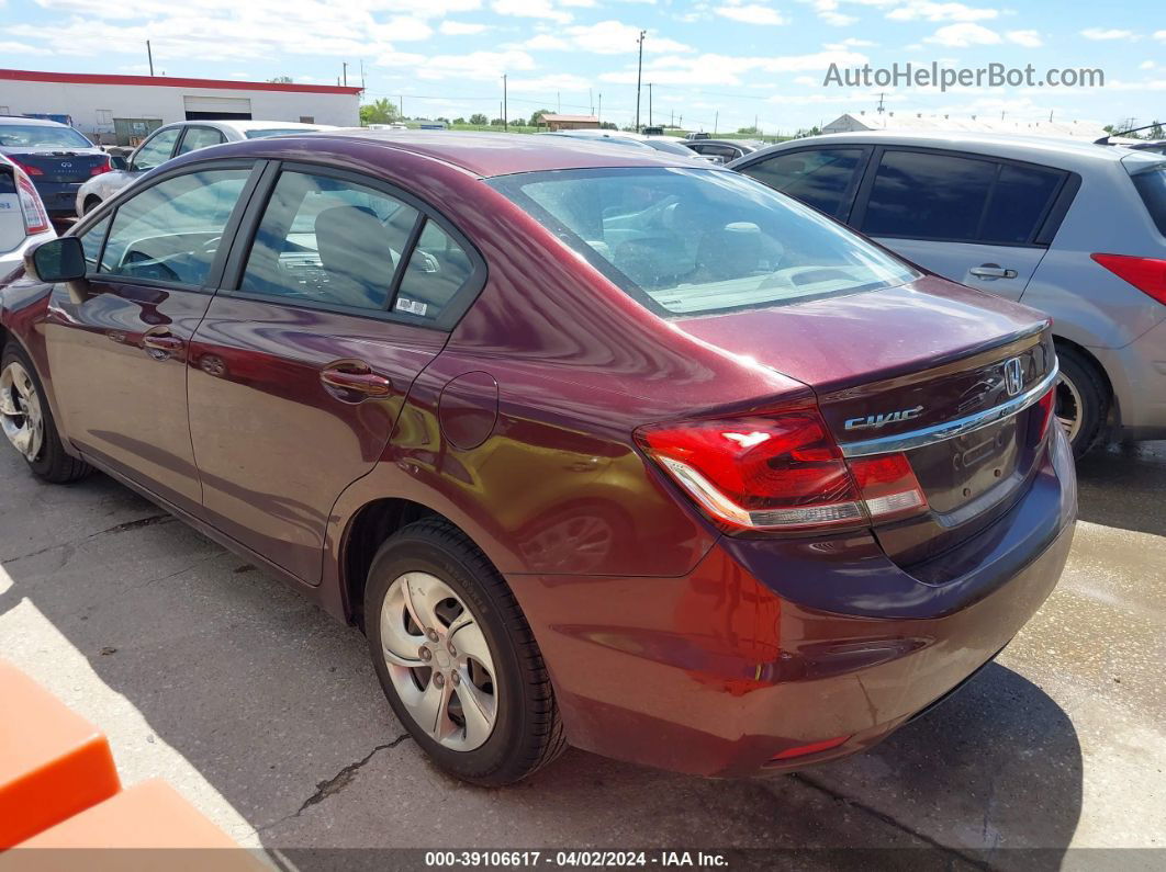 2014 Honda Civic Lx Burgundy vin: 19XFB2F59EE039977