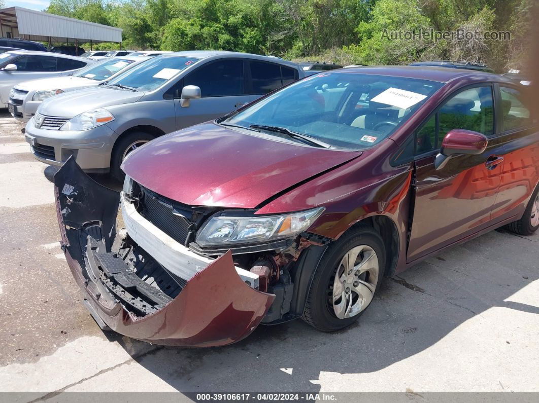 2014 Honda Civic Lx Burgundy vin: 19XFB2F59EE039977