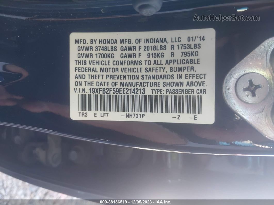 2014 Honda Civic Lx Черный vin: 19XFB2F59EE214213