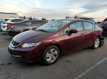 2014 Honda Civic Lx Burgundy vin: 19XFB2F59EE222960