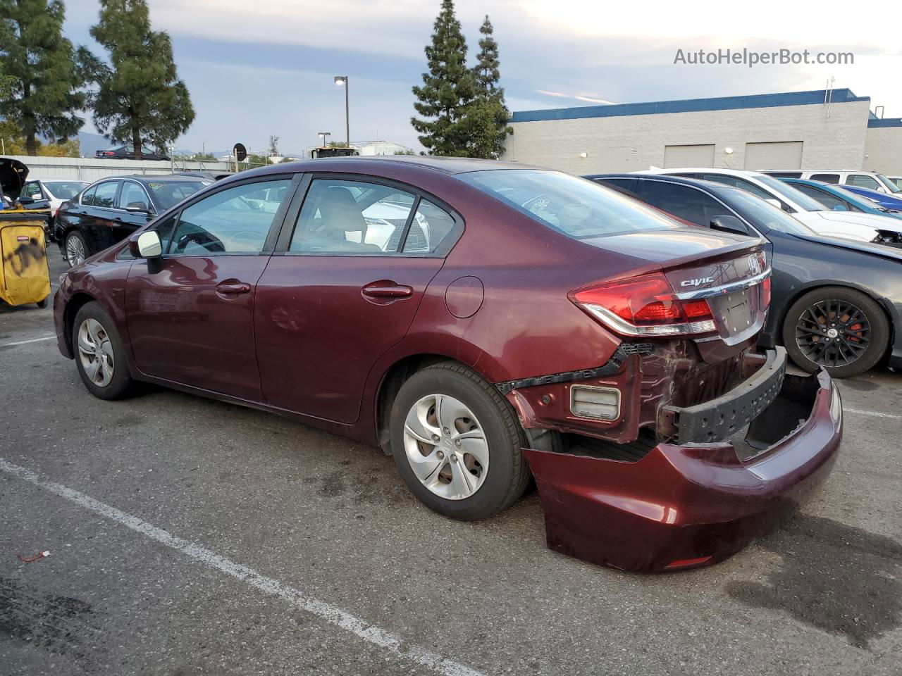 2014 Honda Civic Lx Burgundy vin: 19XFB2F59EE222960