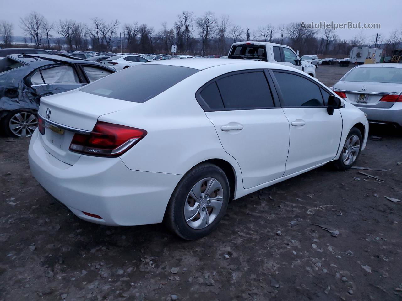 2014 Honda Civic Lx White vin: 19XFB2F59EE228709