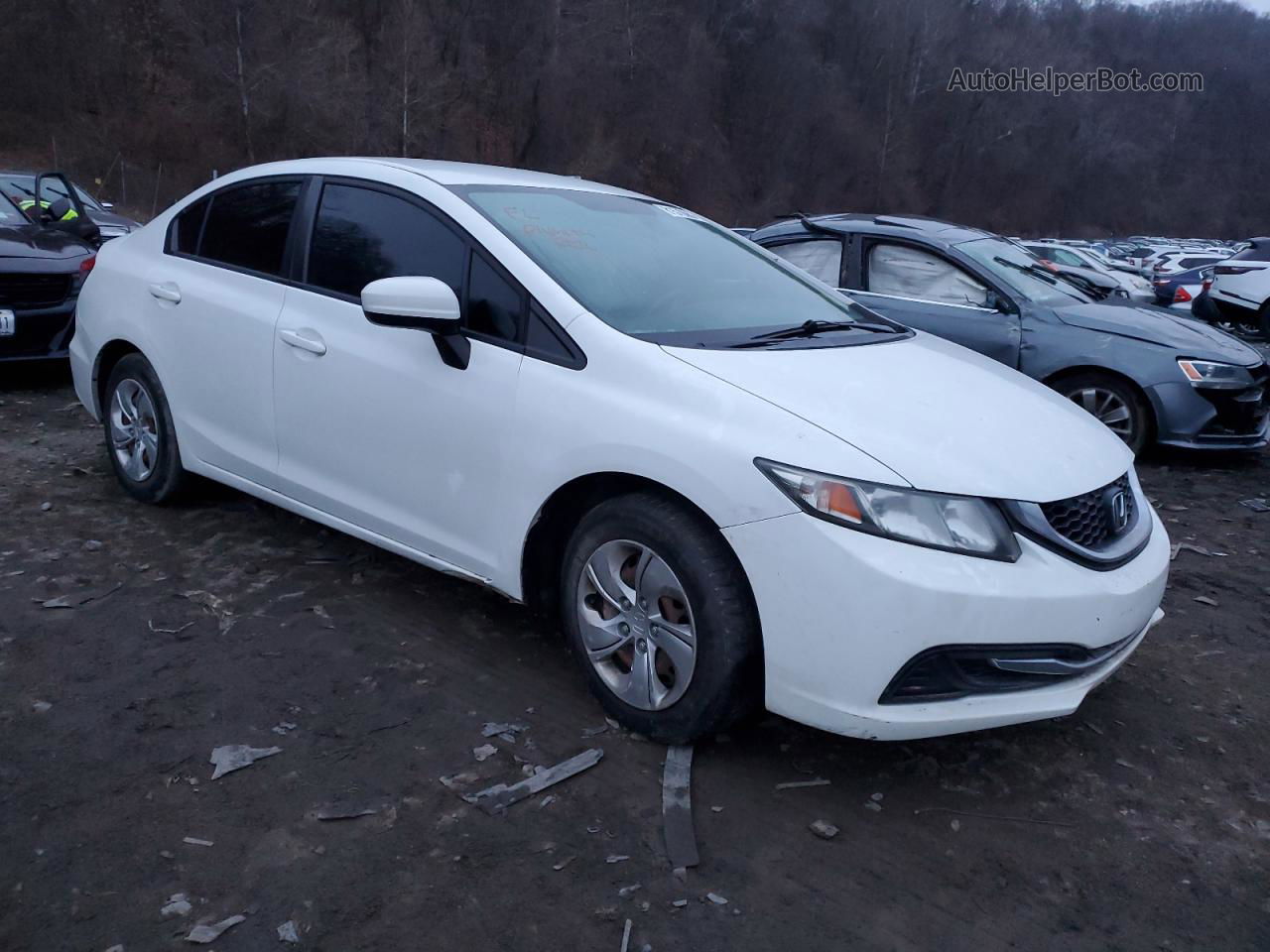 2014 Honda Civic Lx White vin: 19XFB2F59EE228709