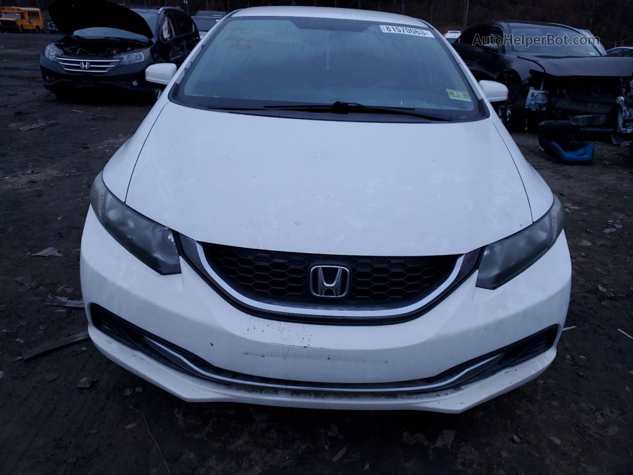 2014 Honda Civic Lx White vin: 19XFB2F59EE228709