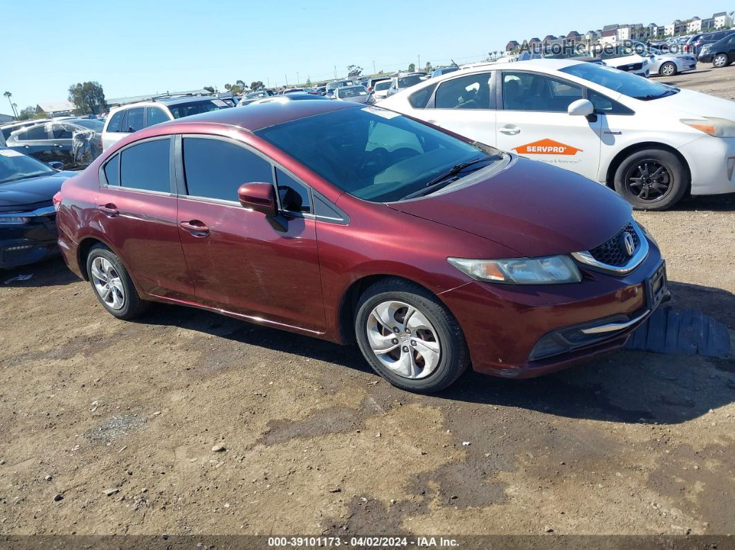 2014 Honda Civic Lx Maroon vin: 19XFB2F59EE255750