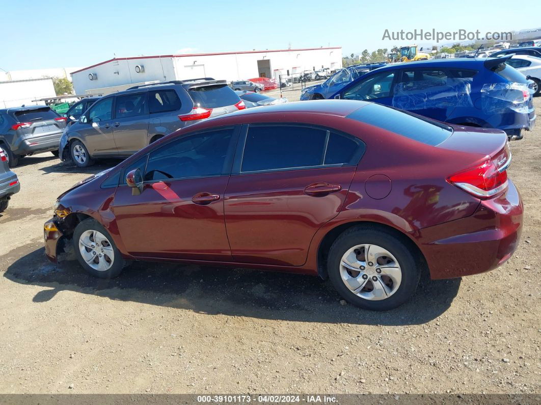 2014 Honda Civic Lx Maroon vin: 19XFB2F59EE255750