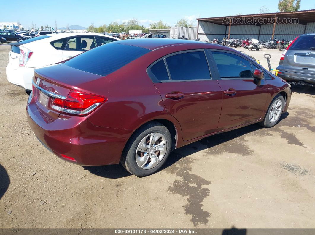 2014 Honda Civic Lx Maroon vin: 19XFB2F59EE255750