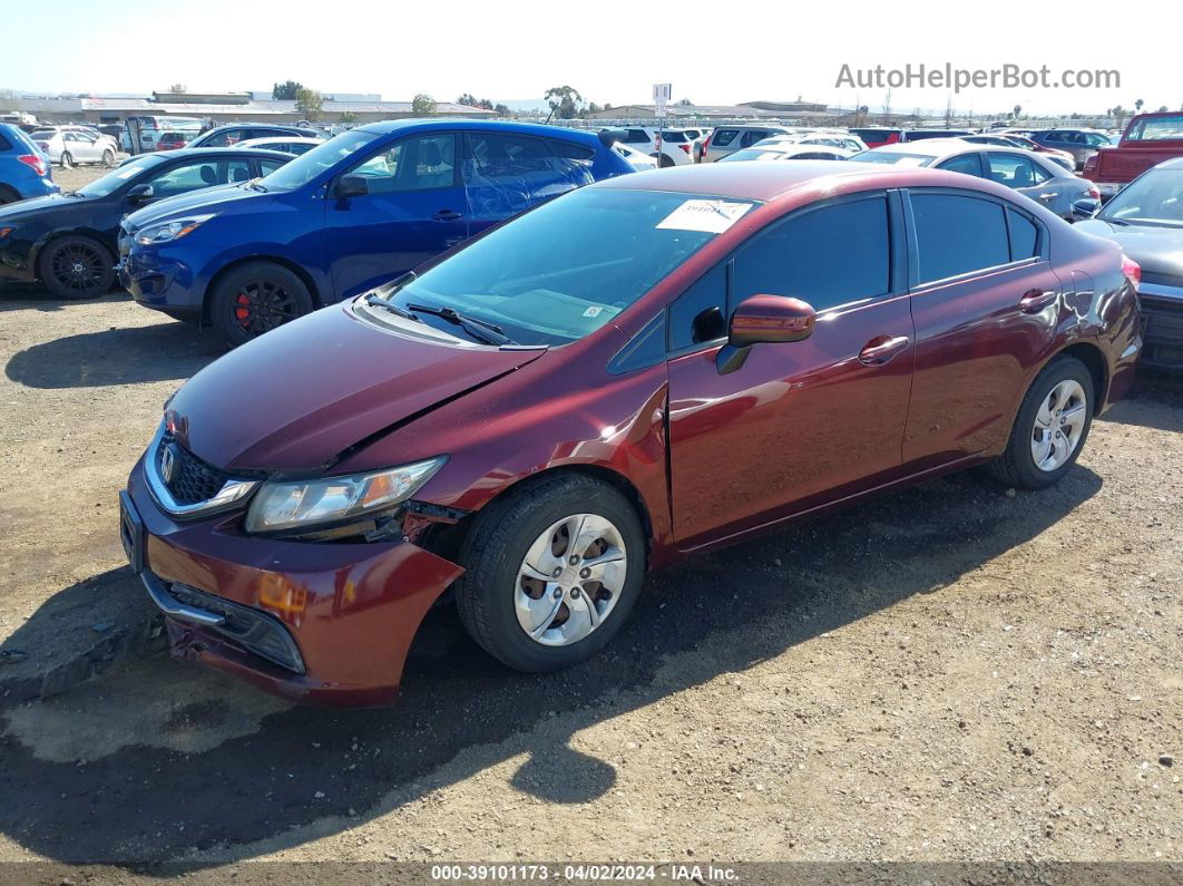 2014 Honda Civic Lx Maroon vin: 19XFB2F59EE255750