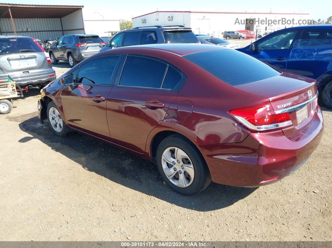 2014 Honda Civic Lx Maroon vin: 19XFB2F59EE255750