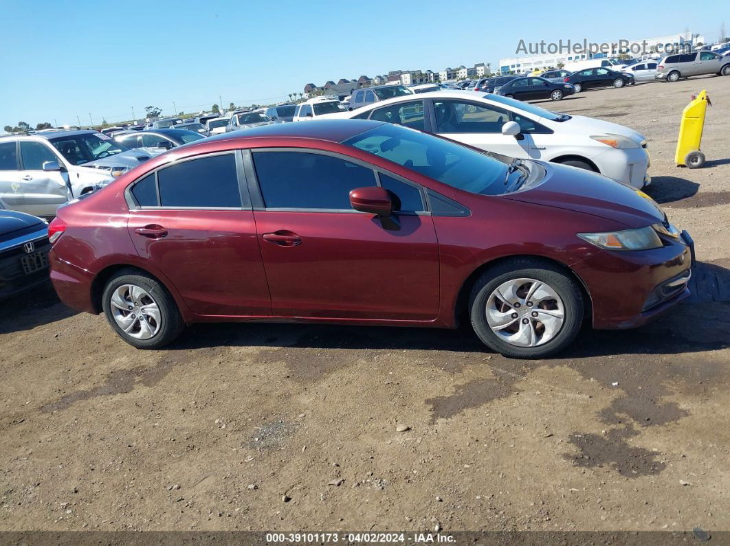 2014 Honda Civic Lx Maroon vin: 19XFB2F59EE255750