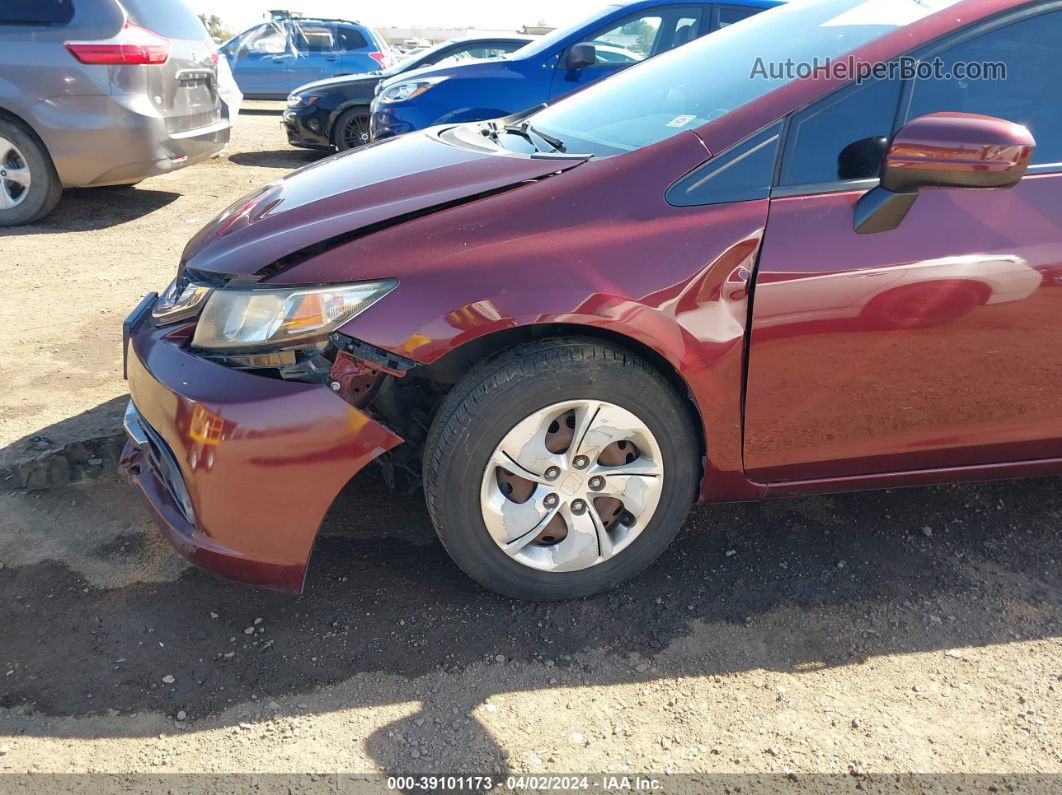 2014 Honda Civic Lx Maroon vin: 19XFB2F59EE255750