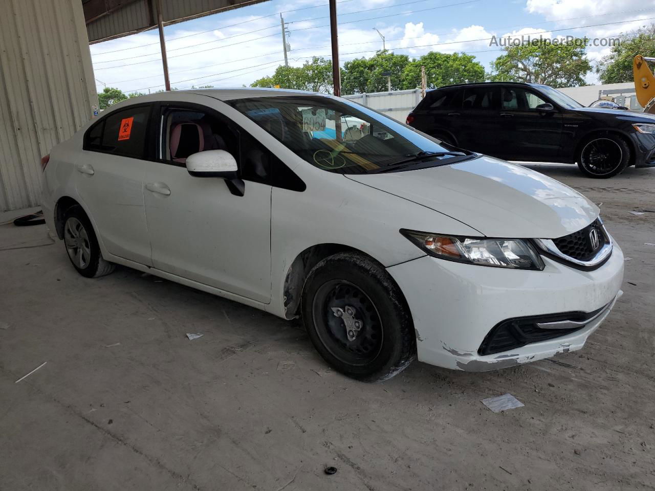 2015 Honda Civic Lx White vin: 19XFB2F59FE001540