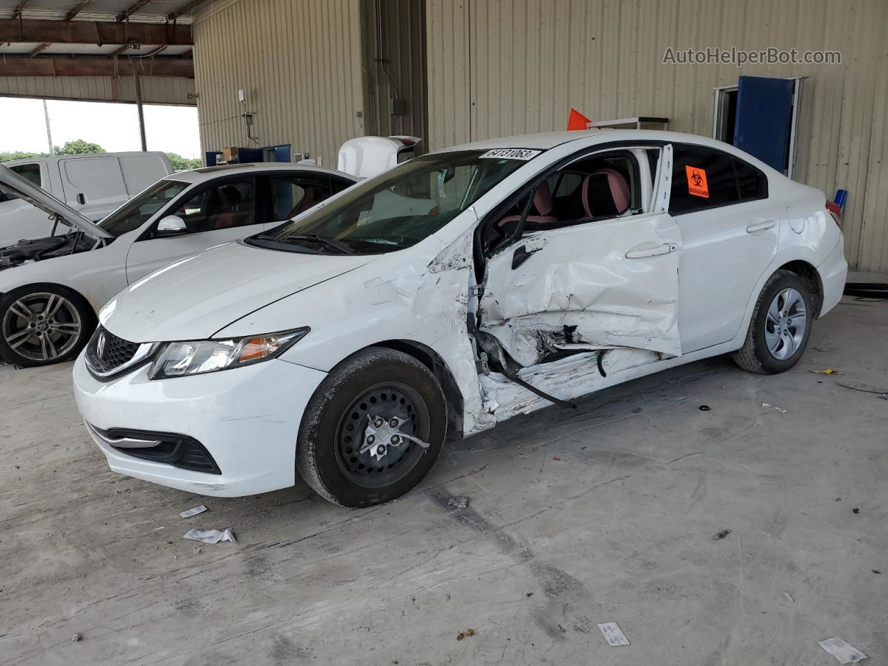 2015 Honda Civic Lx White vin: 19XFB2F59FE001540